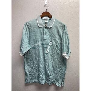 Vintage Pro Celebrity Polo Shirt USA Collection Green Golf Golfing Large VTG L